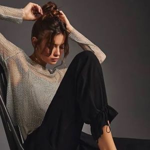 Brand New SUNDAY IN BROOKLYN MESH SPARKLE TOP